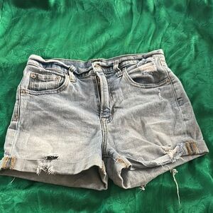 GAP Light-Wash Jean Shorts Distressed